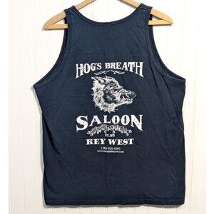 Hogs Breath Saloon Black Sleeveless Tank Top Key West Florida Biker Bar Men’s L